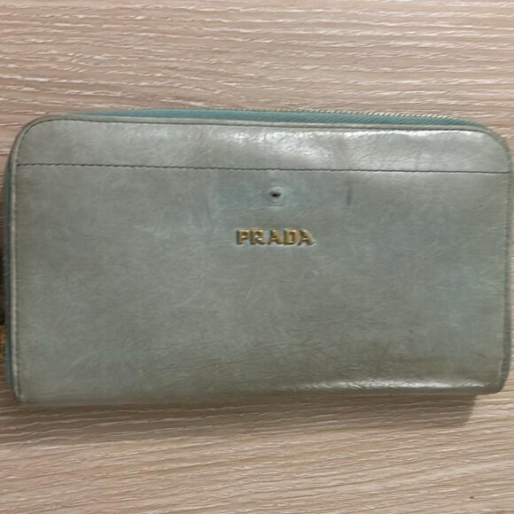 PRADA BLUE ACCORDION WALLET - Picture 1 of 5